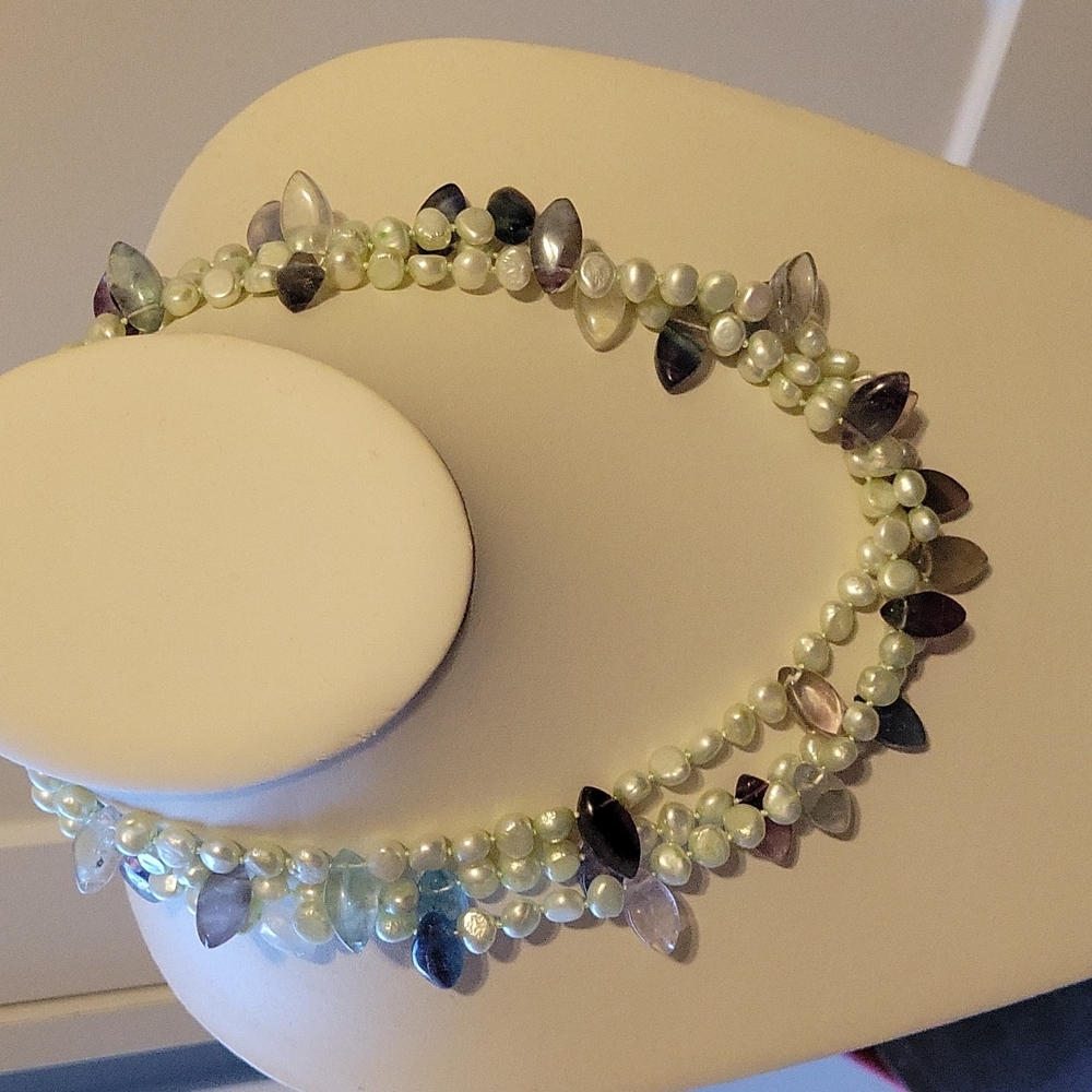 2/40 jewelry. Three strand beaded necklace
